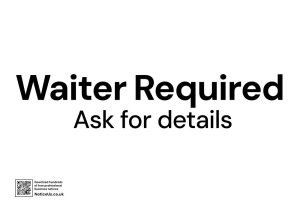 Waiter Required